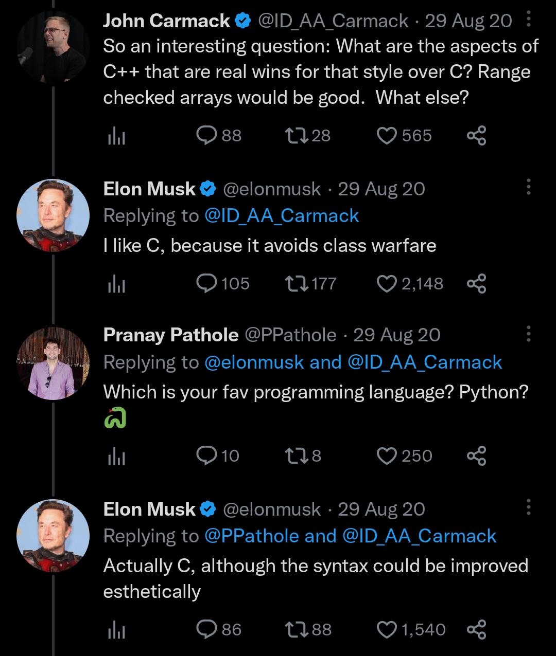 زبان برنامه نویسی مورد علاقه ی ایلان ماسک ( elon musk )